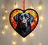 Labrador Black Stained Glass Effect Heart Suncatcher